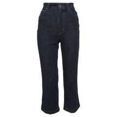 Dolce & Gabbana Dark Blue Denim Wide Leg Jeans S
