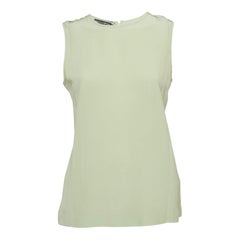 Dolce & Gabbana Green Silk Sleeveless Top S