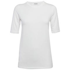 Brunello Cucinelli Weißes T-Shirt mit Rundhalsausschnitt und schmaler Passform aus Baumwolle L