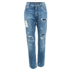 Dolce & Gabbana Blue Ripped Denim Slim Fit Jeans M Waist 32" (taille 32)
