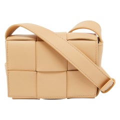 Bottega Veneta Beige Intrecciato Leather Mini Candy Cassette Crossbody Bag