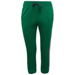 Gucci Green Jersey Side Stripe Detail Technical Joggers XXS