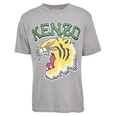 Camiseta oversize de algodón con logo Kenzo gris M