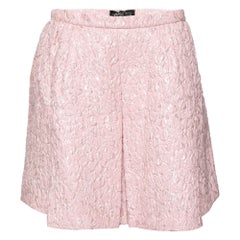 Giambattista Valli Pink Floral Jacquard Pleated Mini Skirt M