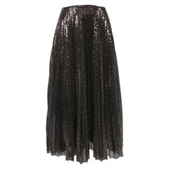 Ralph Lauren Purple Label Brown Sequin Tulle Midi Skirt M