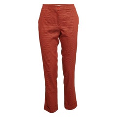 Pantalon en crêpe à motifs orange Etro M