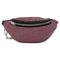 Alexander Wang Pink/Black Rhinestone and Leather Attica Belt Bag