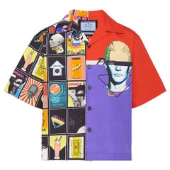 Prada Multicolor Printed Cotton Double Match Bowling Shirt M