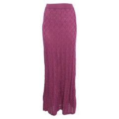 M Missoni Pink Patterned Knit Maxi Skirt S