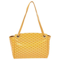 Bolso PM Rouette de lona revestida y piel Goyard Mostaza