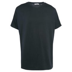 Givenchy Black Cotton Knit Logo Tape Trim Crew Neck T-Shirt XL
