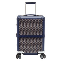 Goyard Blue Goyardine Coated Canvas Bourget PM Trolley Case