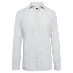 Ermenegildo Zegna Camicia in cotone a quadretti bianchi L.