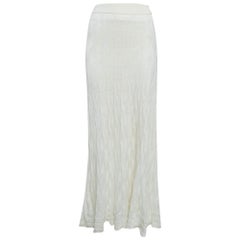 M Missoni Maxi gonna in maglia Chevron bianca L.L.
