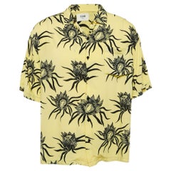 Celine Yellow/Black Sunflower Print Crepe Loose Fit Shirt S