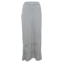 M Missoni Grey Chevron Knit Maxi Skirt S