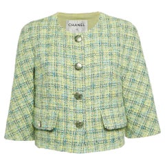 Chanel Lime Green Lesage Tweed Jacket M