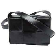 Bottega Veneta Black Leather Cassette Crossbody Bag