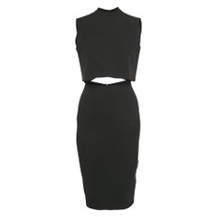 Victoria Beckham Black Crepe Cut-Out Detail Short Dress S