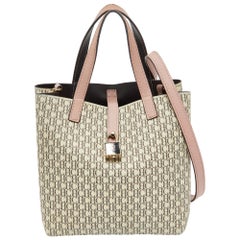 CH Carolina Herrera Signature Coated Canvas Leather Matryoshka Padlock Tote