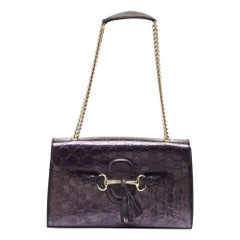 Gucci Purple Guccissima Patent Leather Medium Emily Shoulder Bag