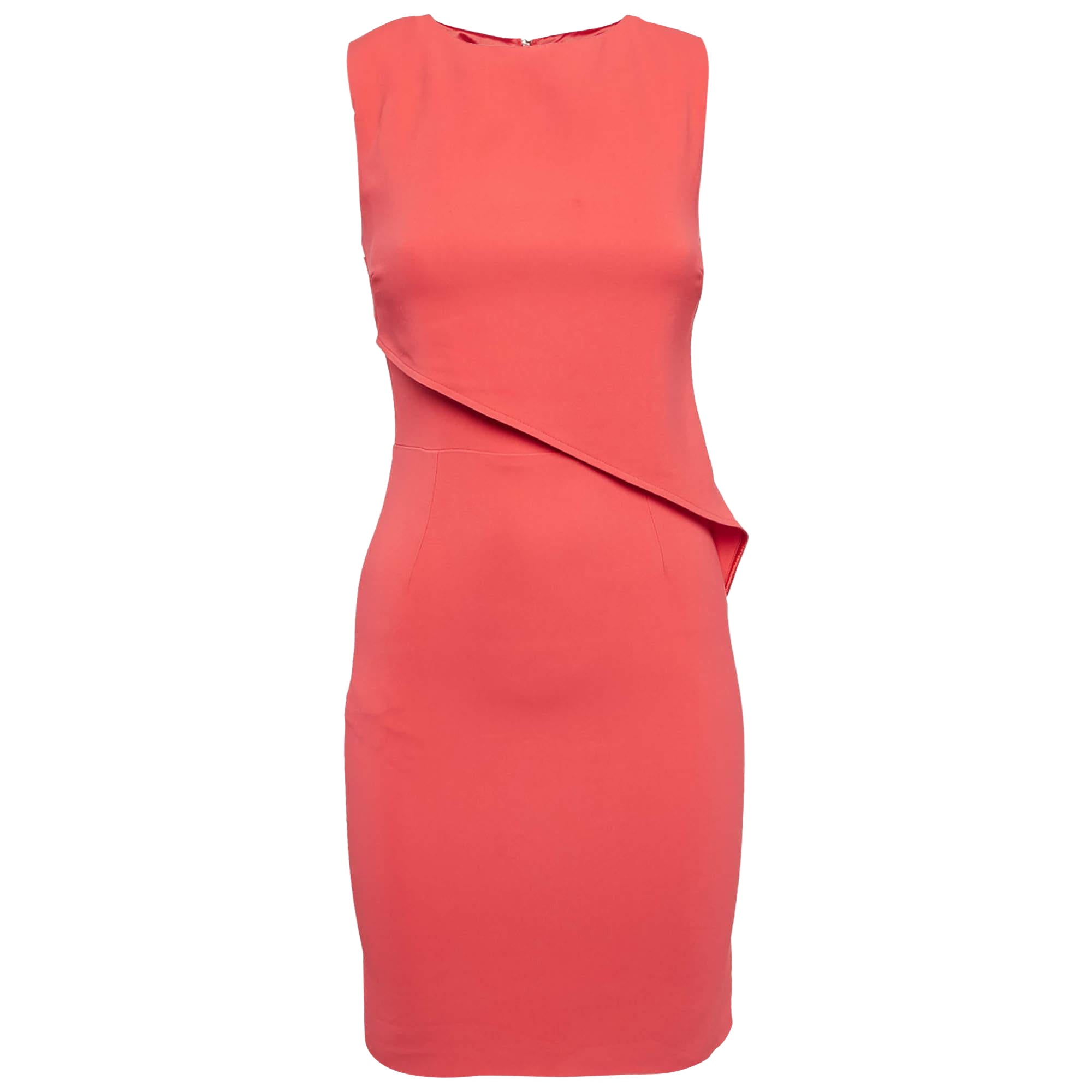 Elisabetta Franchi Red Crepe Sleeveless Mini Dress S For Sale