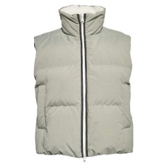 Brunello Cucinelli Grün Synthetik Zip-Up gesteppte Daunenweste S