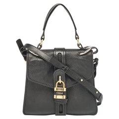 Chloe Aby Day Top Handle Bag aus schwarzem Leder