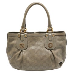 Gucci Grey Guccissima Leather Medium Scarlett Stud Interlocking Hobo