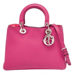 Dior Fuchsia Leather Medium Diorissimo Shopper Tote