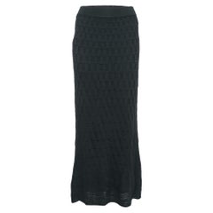 M Missoni Black Patterned Knit Maxi Skirt S