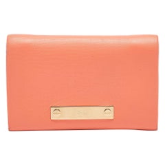 Chloe Orange Leather Fold Over Flap Wallet