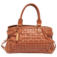 Escada Tote Margaretha Horizontal Marrón Piel Tejida