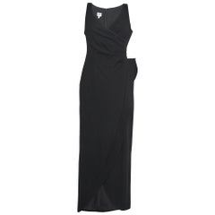 Armani Collezioni Maxivestido plisado de crepé negro M
