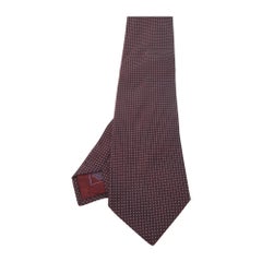 Brioni - Cravate classique en soie à motifs de points - Bourgogne