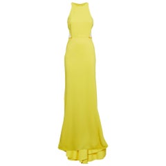 Stella McCartney Yellow Crepe Sleeveless Maxi Dress M