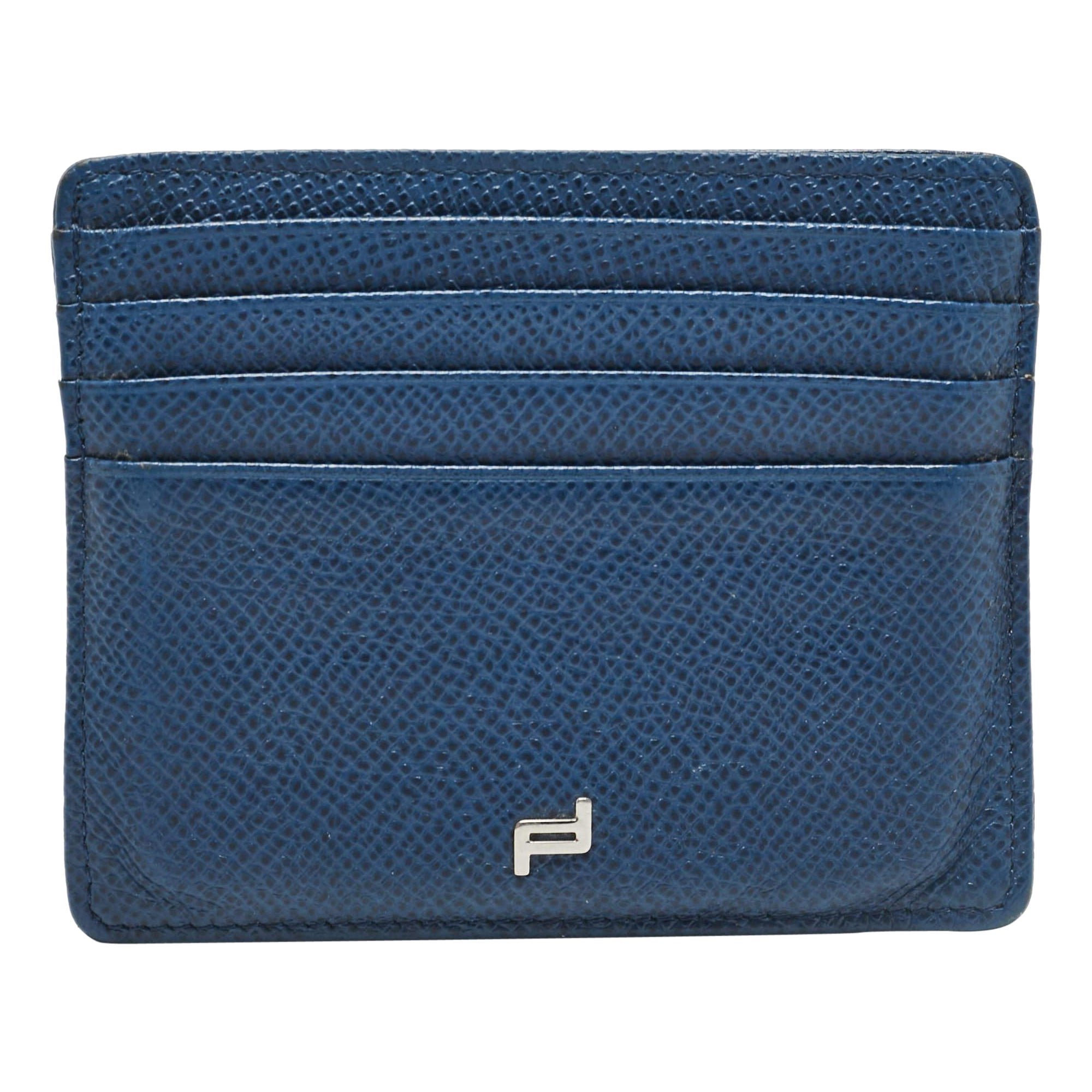 Porsche Design Blue Leather Card Holder For Sale
