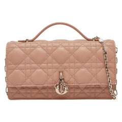 Dior Rose des Vents Cannage Leather Mini My Dior Top Handle Bag