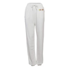Moschino Couture Joggers de punto de algodón con logotipo blanco S