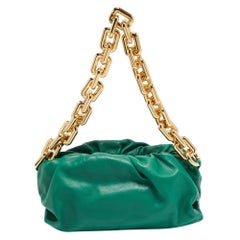 Bottega Veneta Green Leather The Chain Pouch Bag