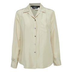 Weekend Max Mara Beige Silk Button Front Shirt M