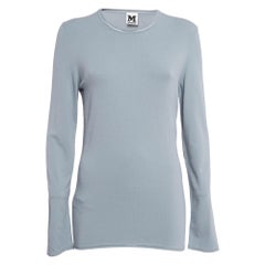 M Missoni Grigio Top a maniche intere in maglia L.
