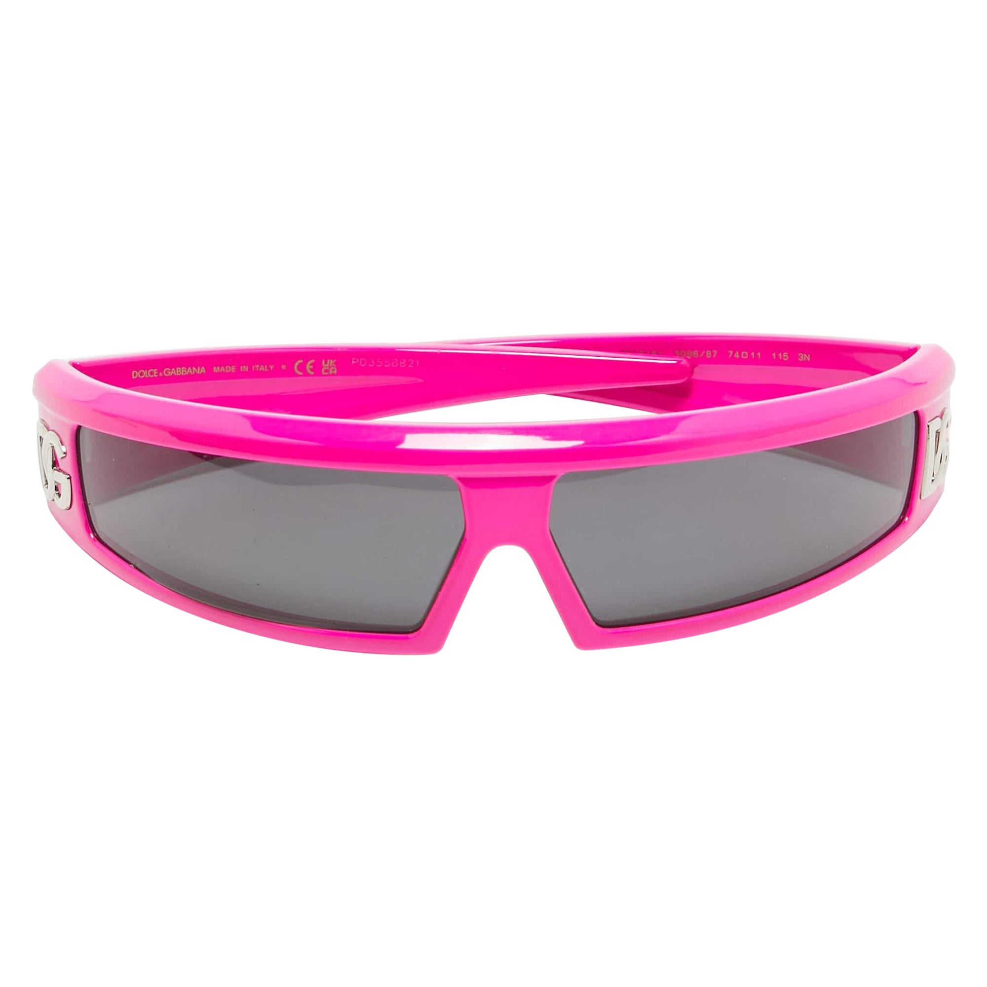 Dolce & Gabbana Lunettes de soleil Shield DG 6181 rose/noir