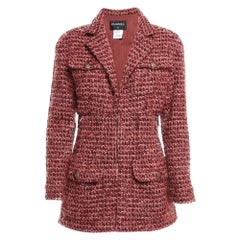 Chanel Rosa Tweed Cara Delevingne Stil Jacke M