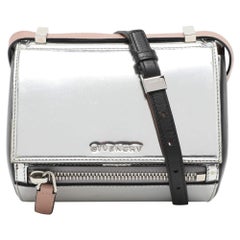 Givenchy Silver/Black Leather Pandora Crossbody Bag
