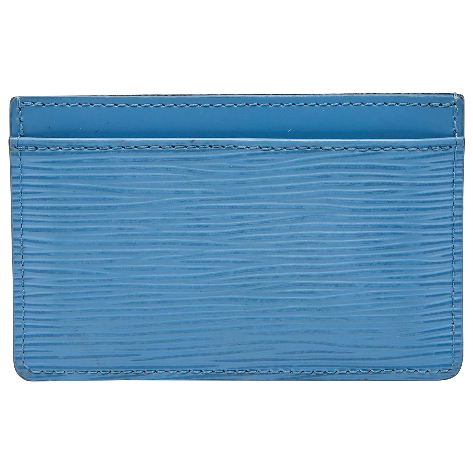 Louis Vuitton Bleuet Epi Leather Business Card Holder For Sale