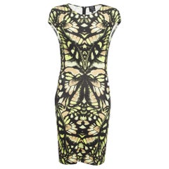 McQ by Alexander McQueen Vestido bodycon de punto estampado negro L