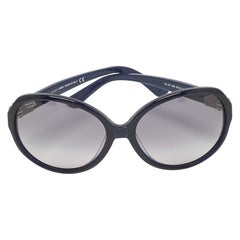 Tod's Navy Blue Gradient Logo Oversized Sunglasses