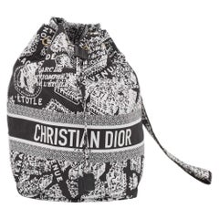 Dior Black/White Plan De Paris Nylon Diortravel Pouch