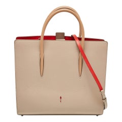 Christian Louboutin Große Paloma-Tasche aus zweifarbigem Leder und Lackleder